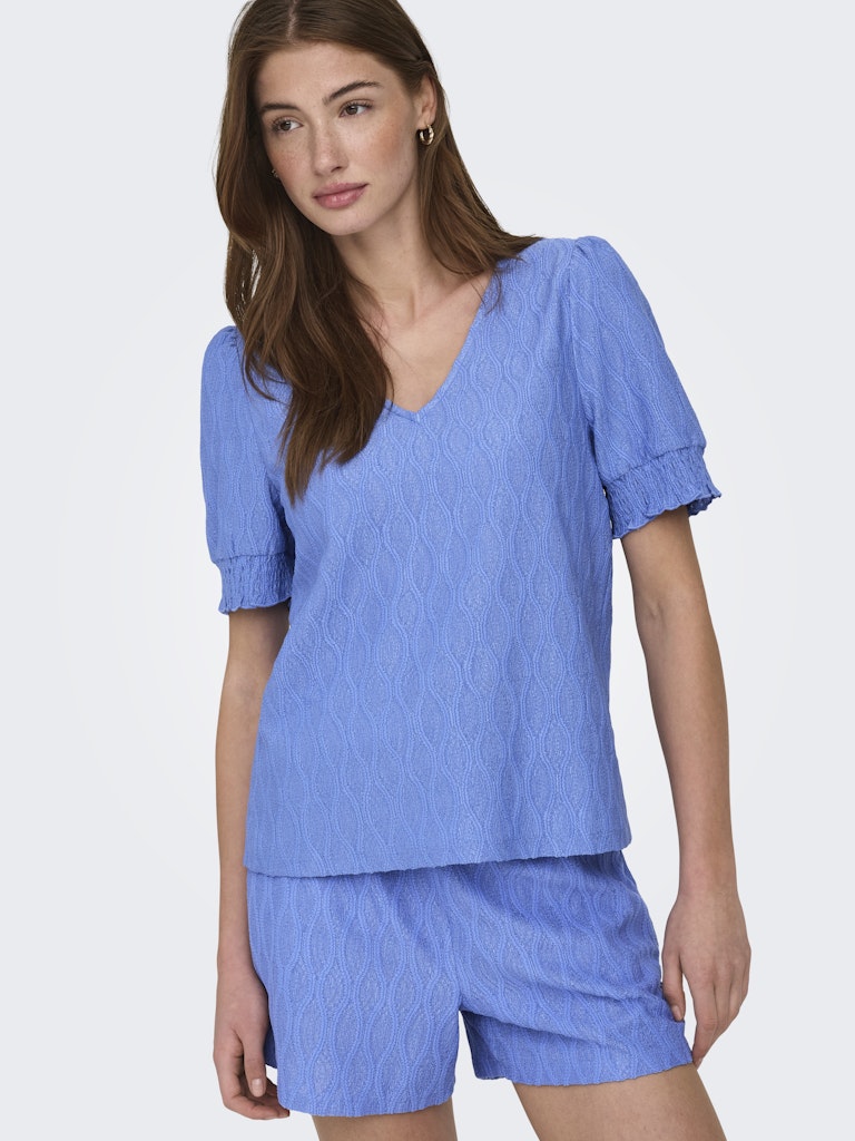 Onldiana S/s V-neck Top Cs Jrs - Lichtblauw