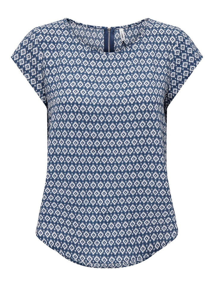 Onlvic S/s Aop Top Noos Ptm - Blauw Dessin