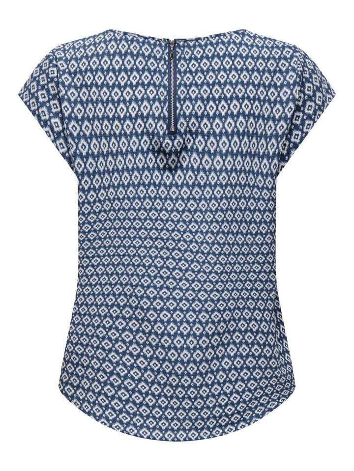 Onlvic S/s Aop Top Noos Ptm - Blauw Dessin