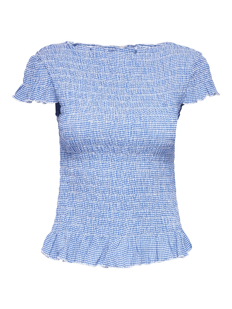 Onlcelle Life Cap Smock Boatneck Top Jrs - Blauw Dessin