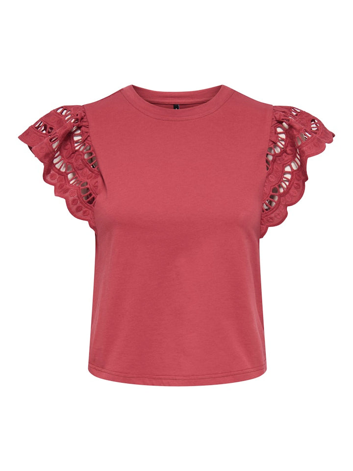 Onlmacy S/s O-neck Mix Top Box Jrs - Steenrood