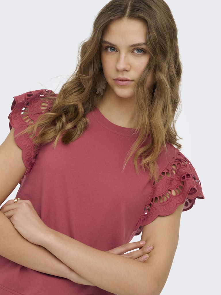Onlmacy S/s O-neck Mix Top Box Jrs - Steenrood