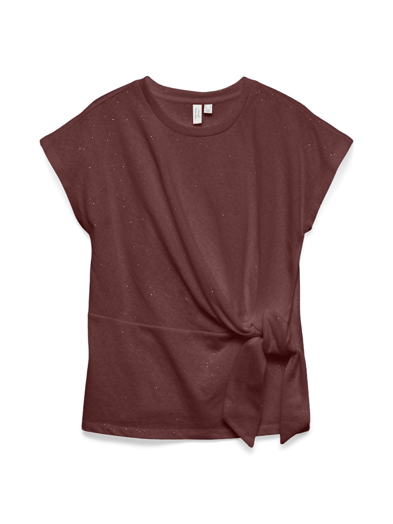 Vmjinnie S/s O-neck Knot Top Jrs Btq - Bordeaux