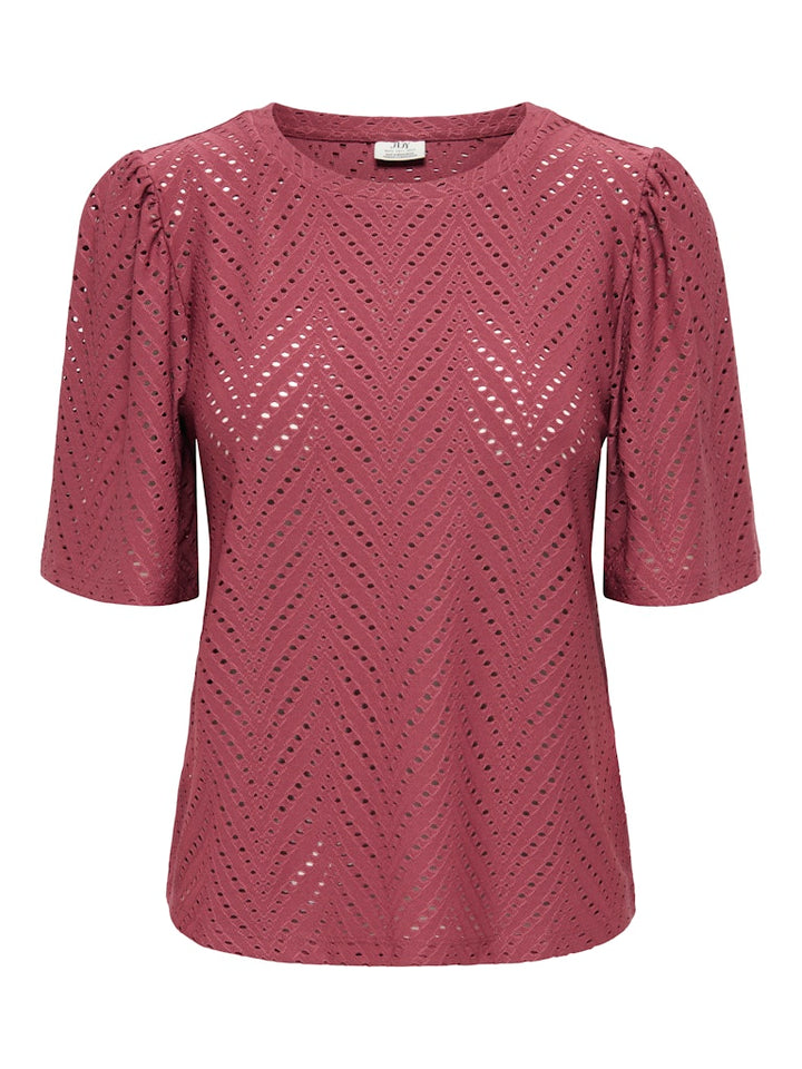 Jdycarla Cathinka S/s Top Jrs Noos - Bordeaux