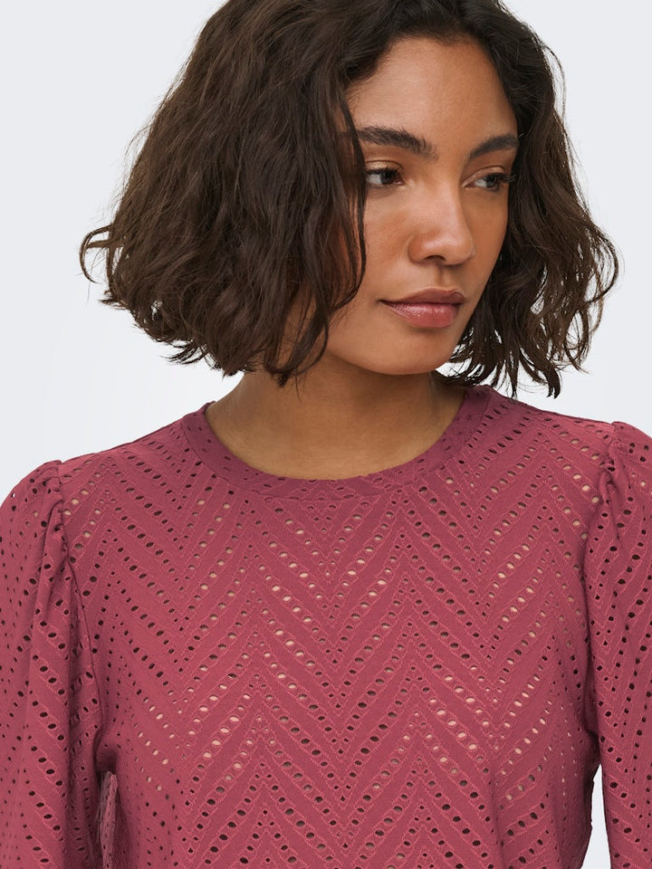 Jdycarla Cathinka S/s Top Jrs Noos - Bordeaux