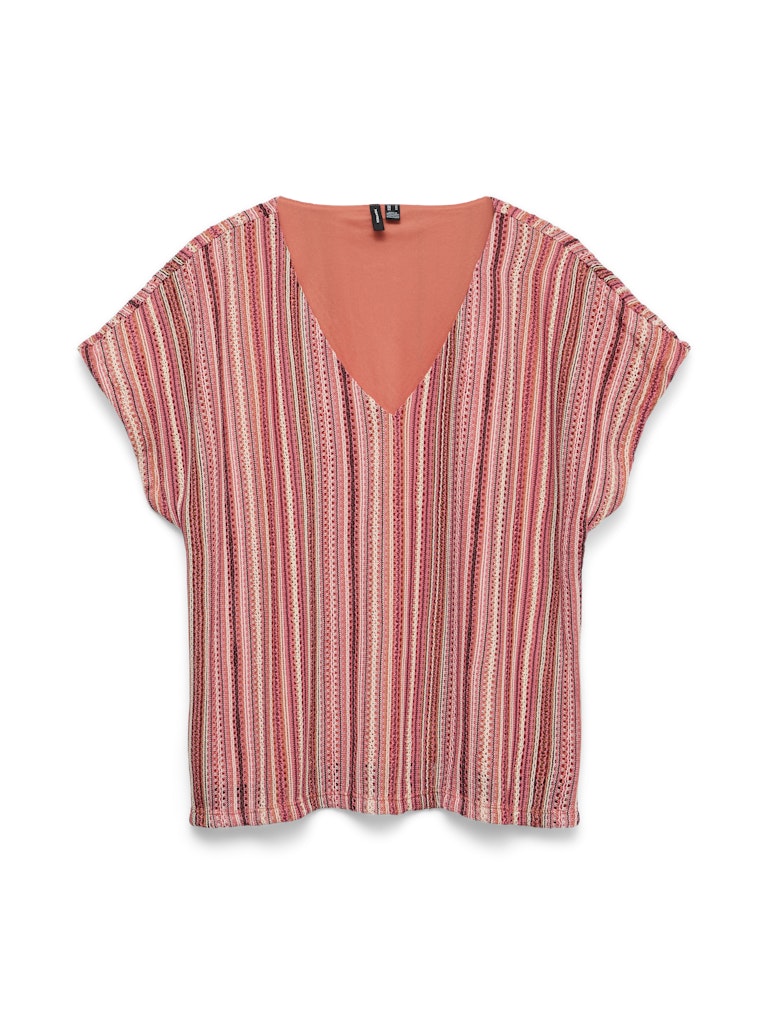 Vmdemi Ss V-neck Top Jrs Ga - Rood Dessin