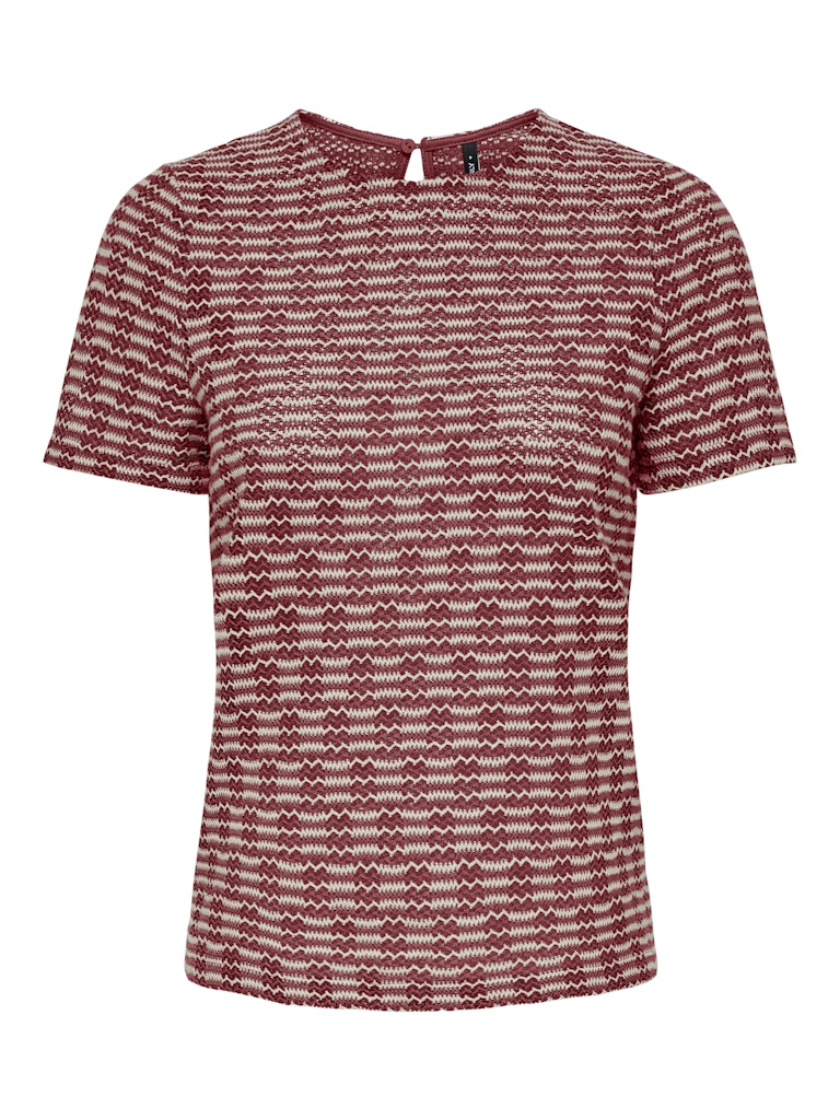 Onltove S/s O-neck Top Jrs - Rood Dessin