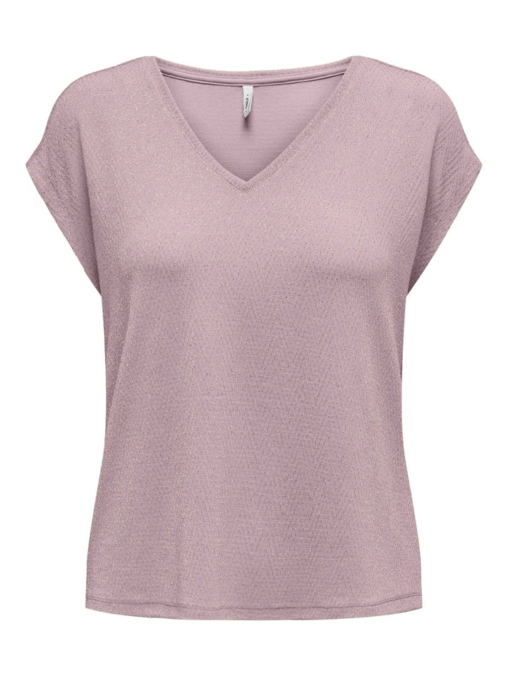 Onlnew Carol S/s Glitter Top Box Jr - Licht Roze