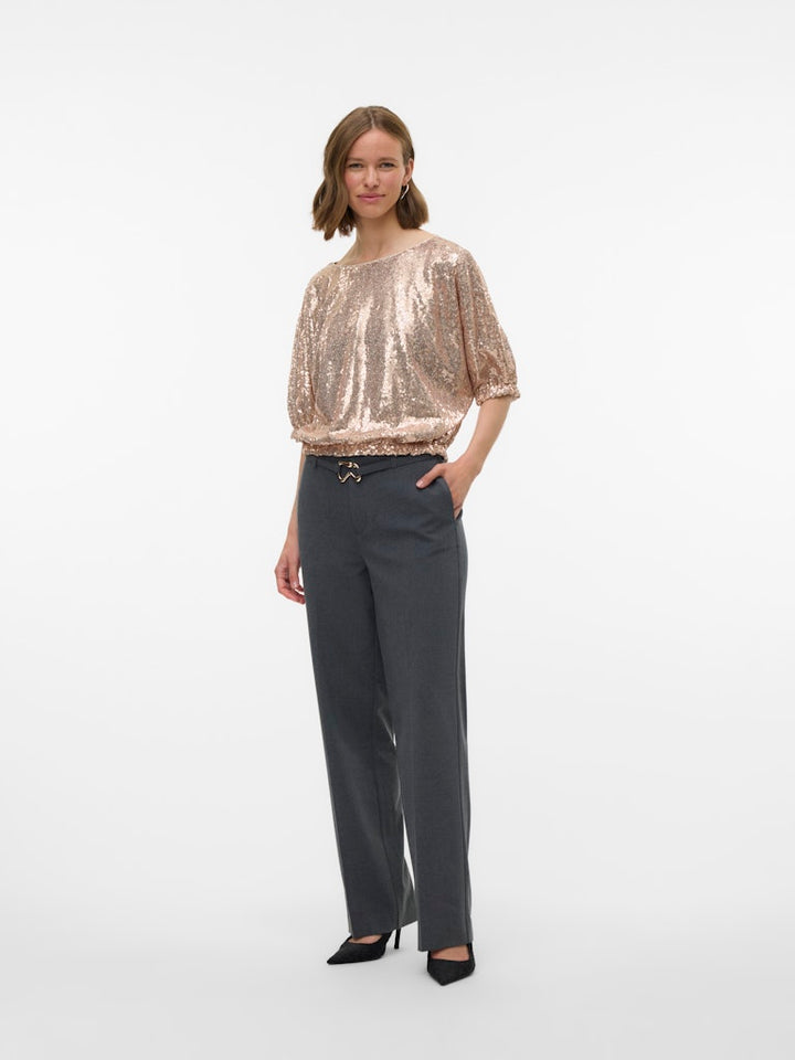 Vmkaje Ss Balloon Short Sq Top Jrs Ga - Oud Roze