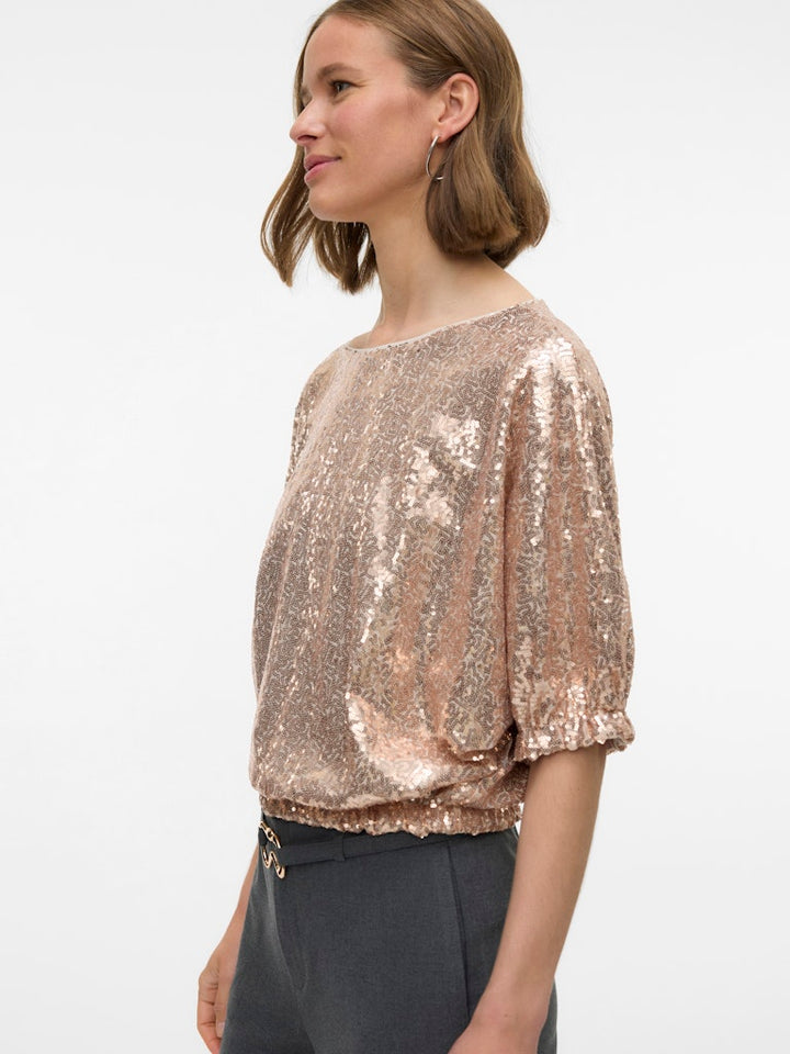 Vmkaje Ss Balloon Short Sq Top Jrs Ga - Oud Roze