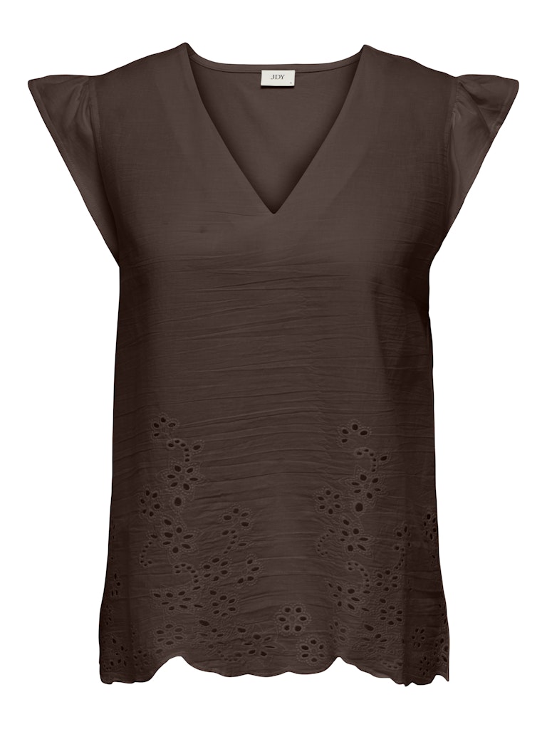 Jdyysta Life S/l Broderi Anglaise Top Jr - Bruin