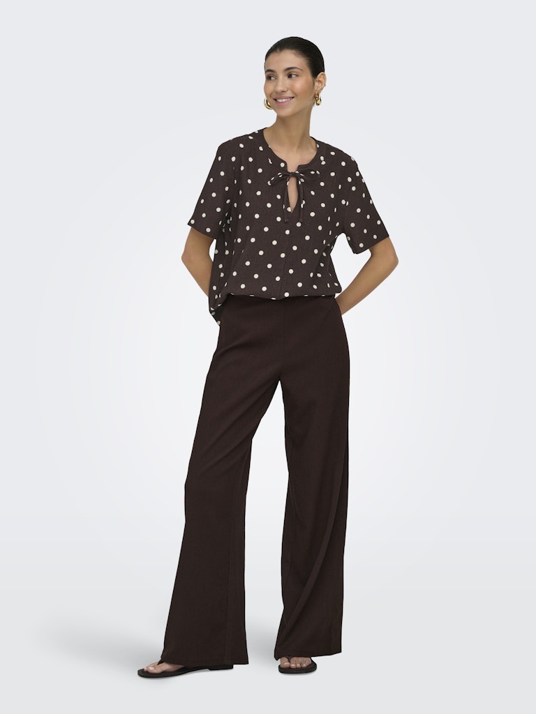 Jdydebbie Ss V Neck Top Jrs Dia - Bruin Dessin