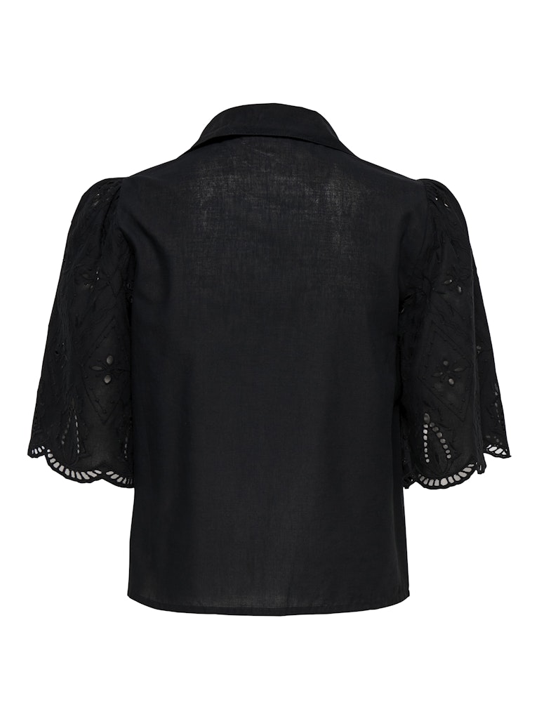 Onlfrani S/s Emb Bow Top Wvn - Zwart