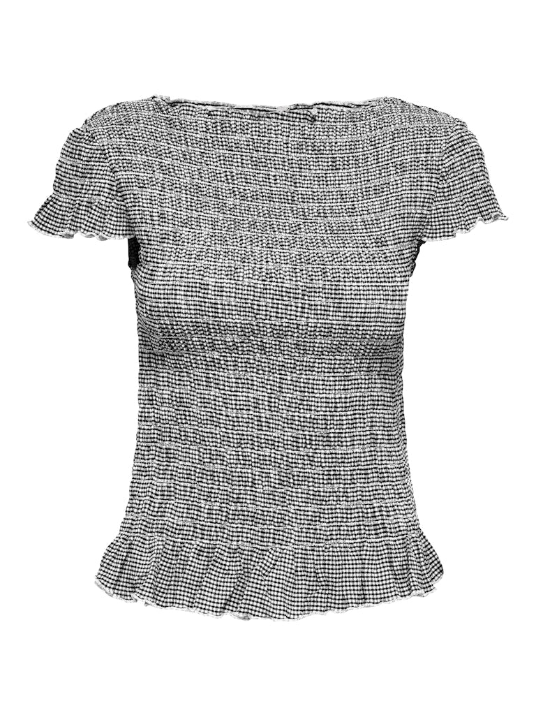 Onlcelle Life Cap Smock Boatneck Top Jrs - Zwart Dessin