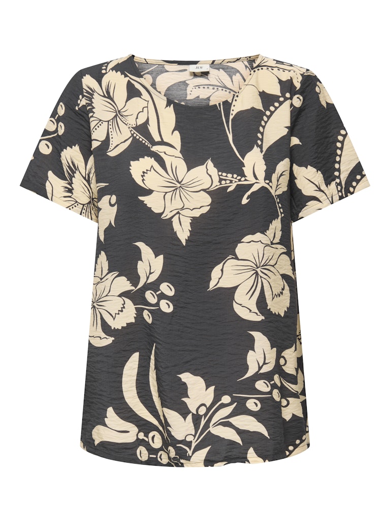 Jdytroya Life S/s O-neck Top Wvn Dia - Zwart Dessin