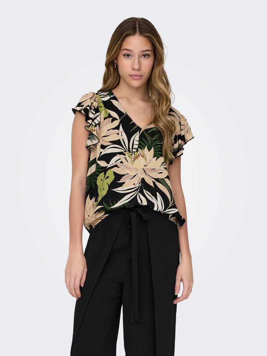 Jdybree Life S/s Top Wvn - Zwart Dessin