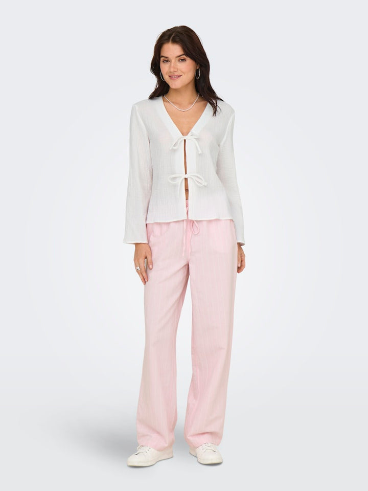 Jdytheis Life L/s Top Wvn Noos - Wit