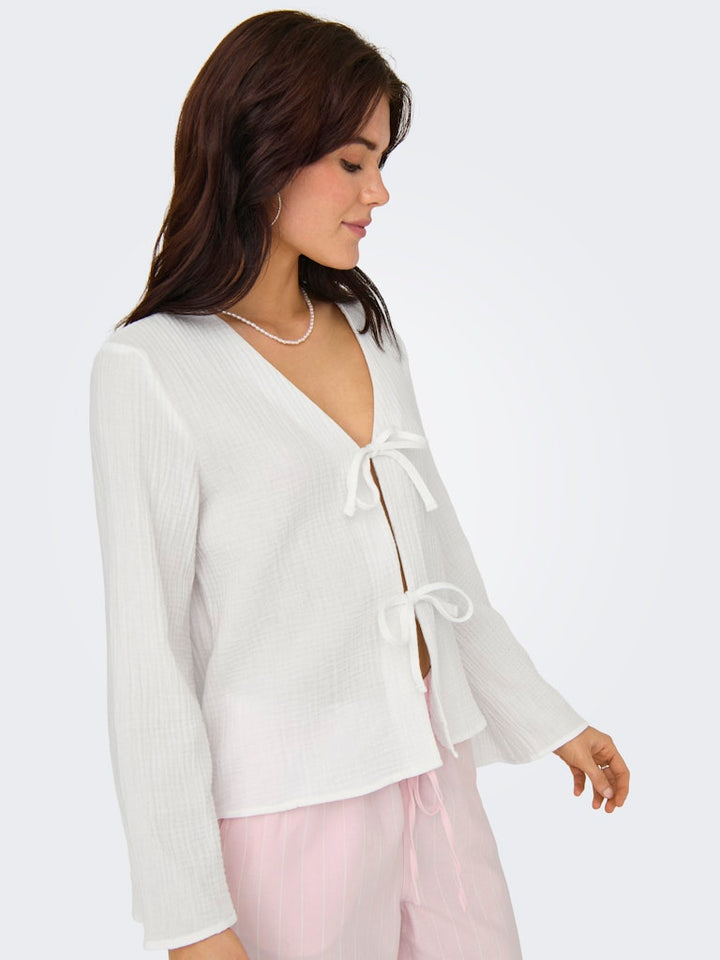 Jdytheis Life L/s Top Wvn Noos - Wit