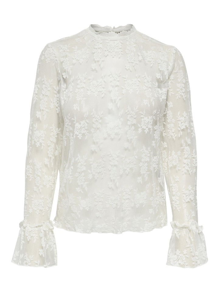 Onlcrisma L/s O-neck Top Wvn - Off-white