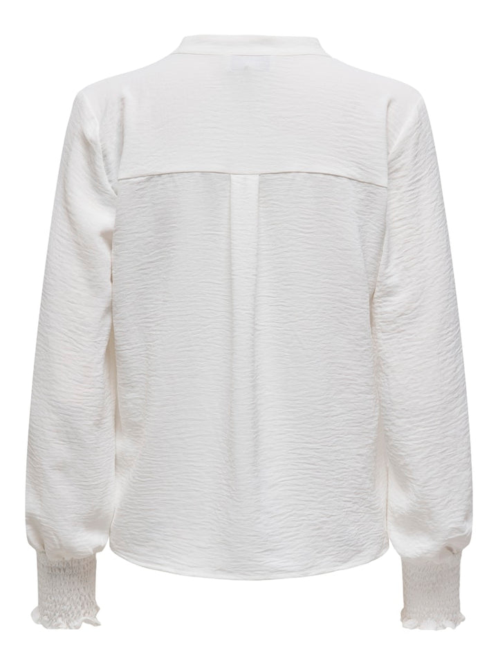 Onlmette V-neck Ls Smock Top Noos Wvn - Off-white