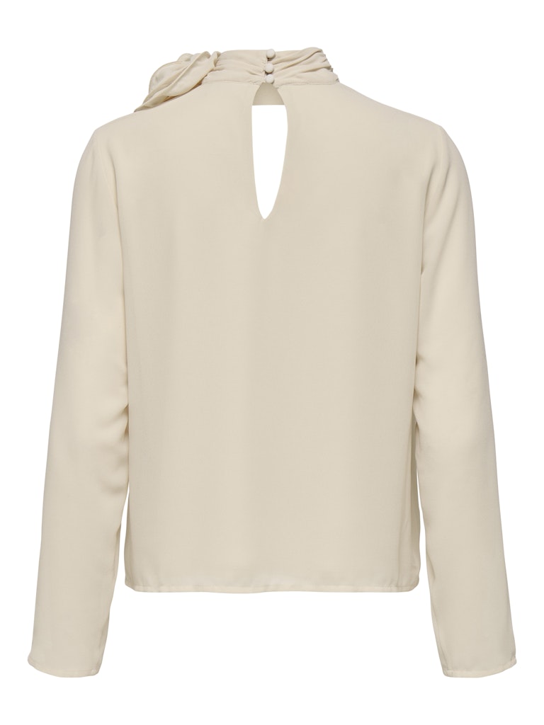 Jdynomi L/s High Neck Rose Top Wvn - Ecru