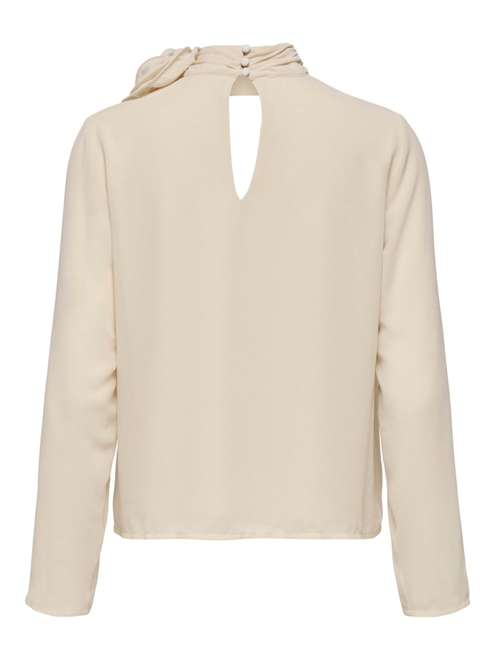 Jdynomi L/s High Neck Rose Top Wvn - Ecru