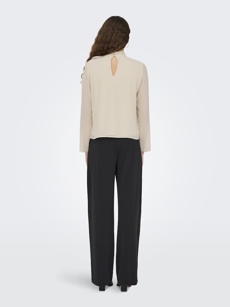 Jdynomi L/s High Neck Rose Top Wvn - Ecru