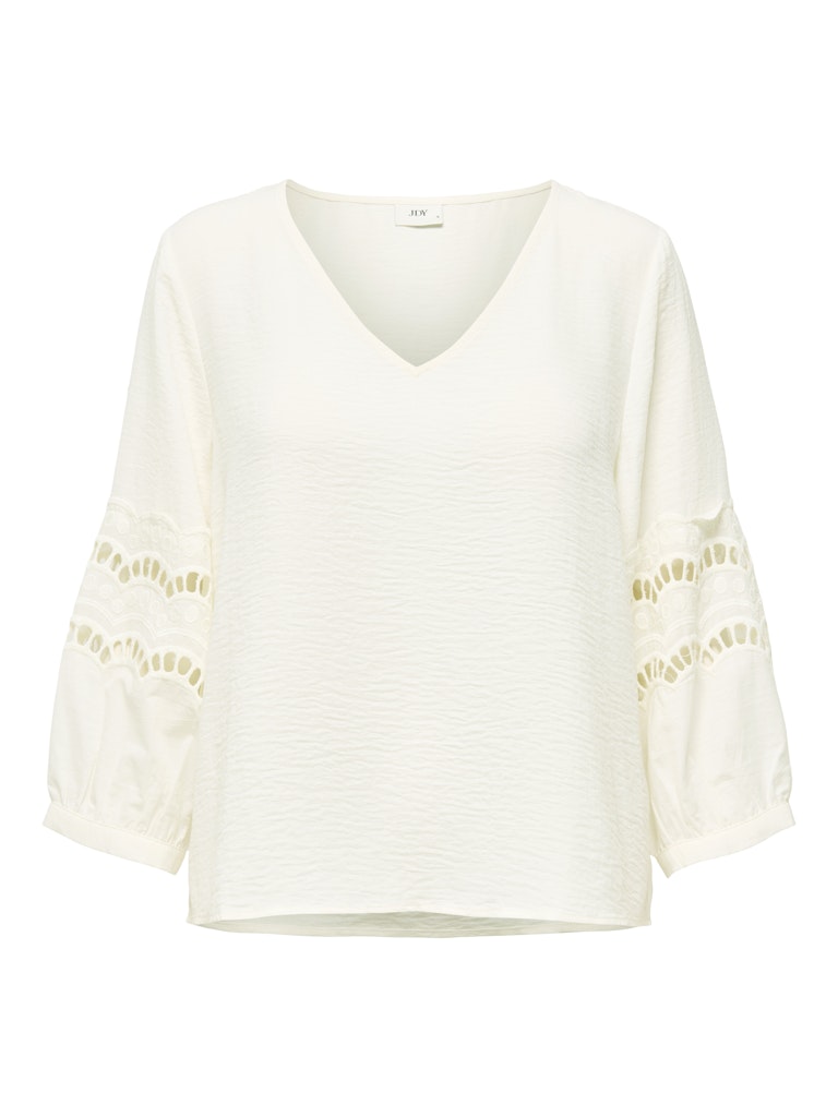 Jdyhannah Life 3/4 Lace Top Wvn - Ecru