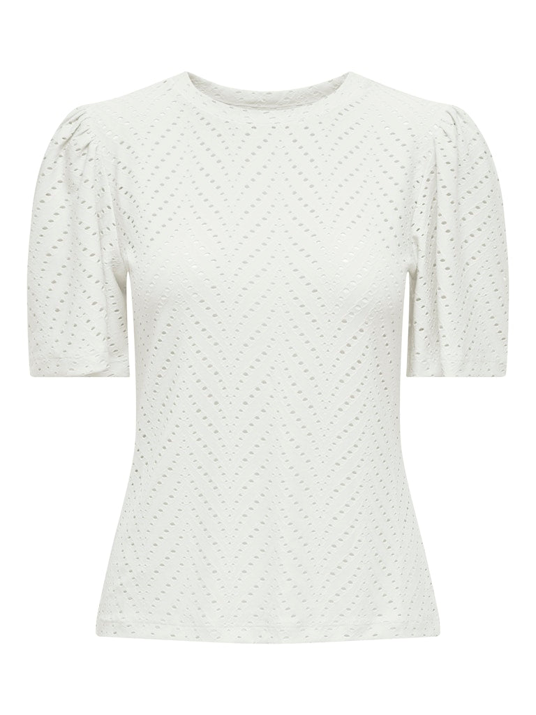 Jdycarla Cathinka S/s Top Jrs Noos - Wit Dessin