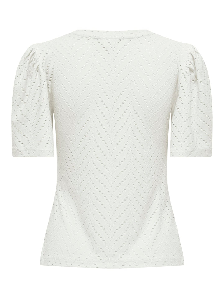 Jdycarla Cathinka S/s Top Jrs Noos - Wit Dessin