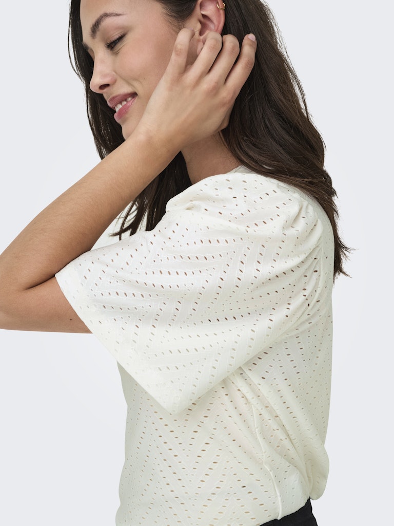 Jdycarla Cathinka S/s Top Jrs Noos - Wit Dessin
