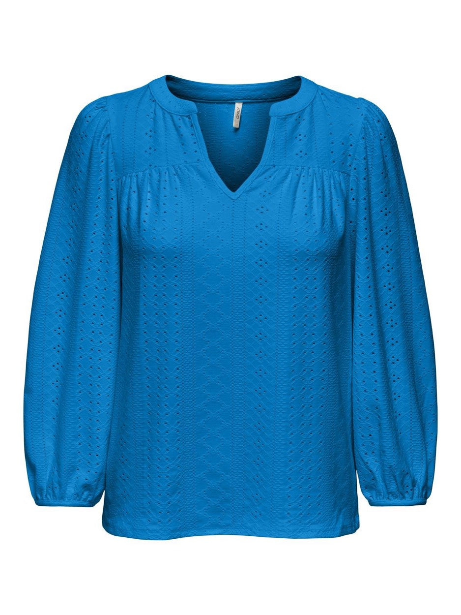 Onlsandra L/s Split Top Jrs - Kobalt