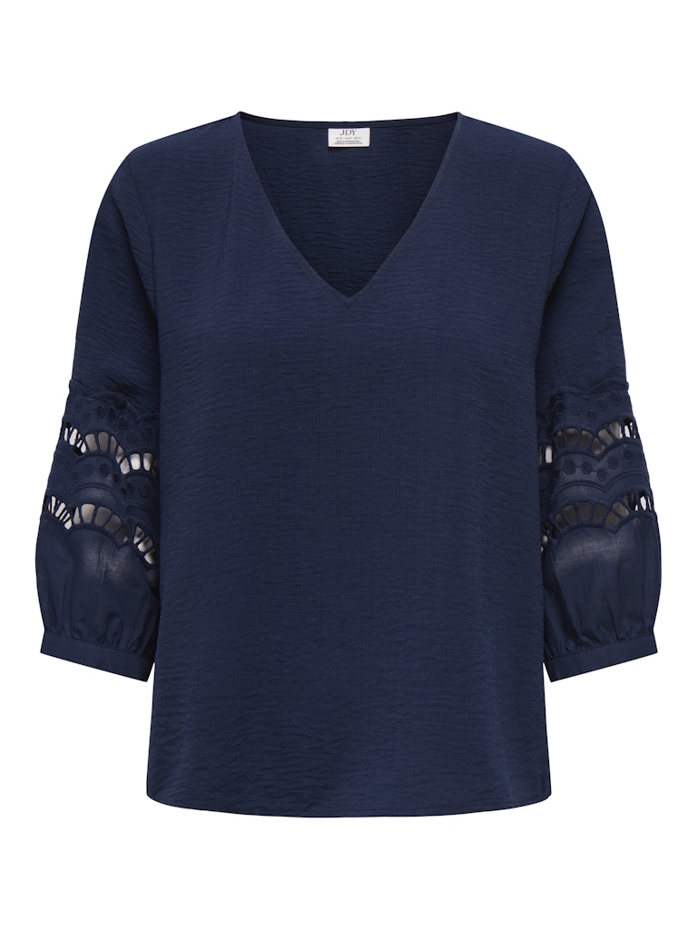 Jdyhannah Life 3/4 Lace Top Wvn - Navy