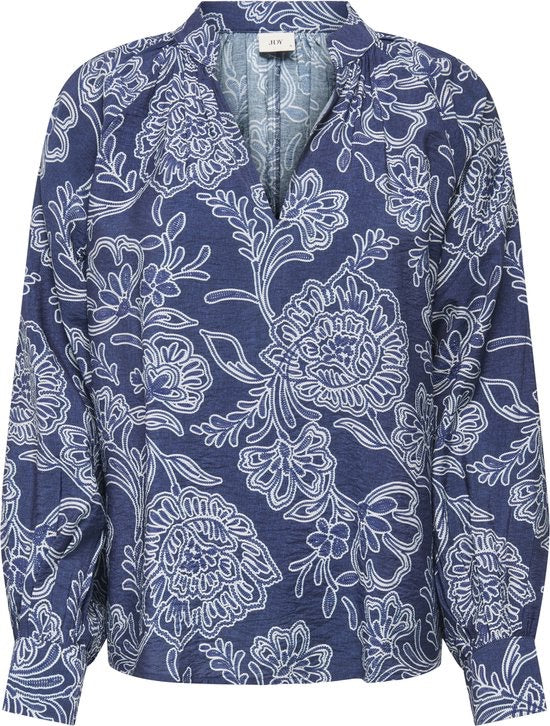 Jdyelise Life L/s Top Wvn - Blauw Dessin