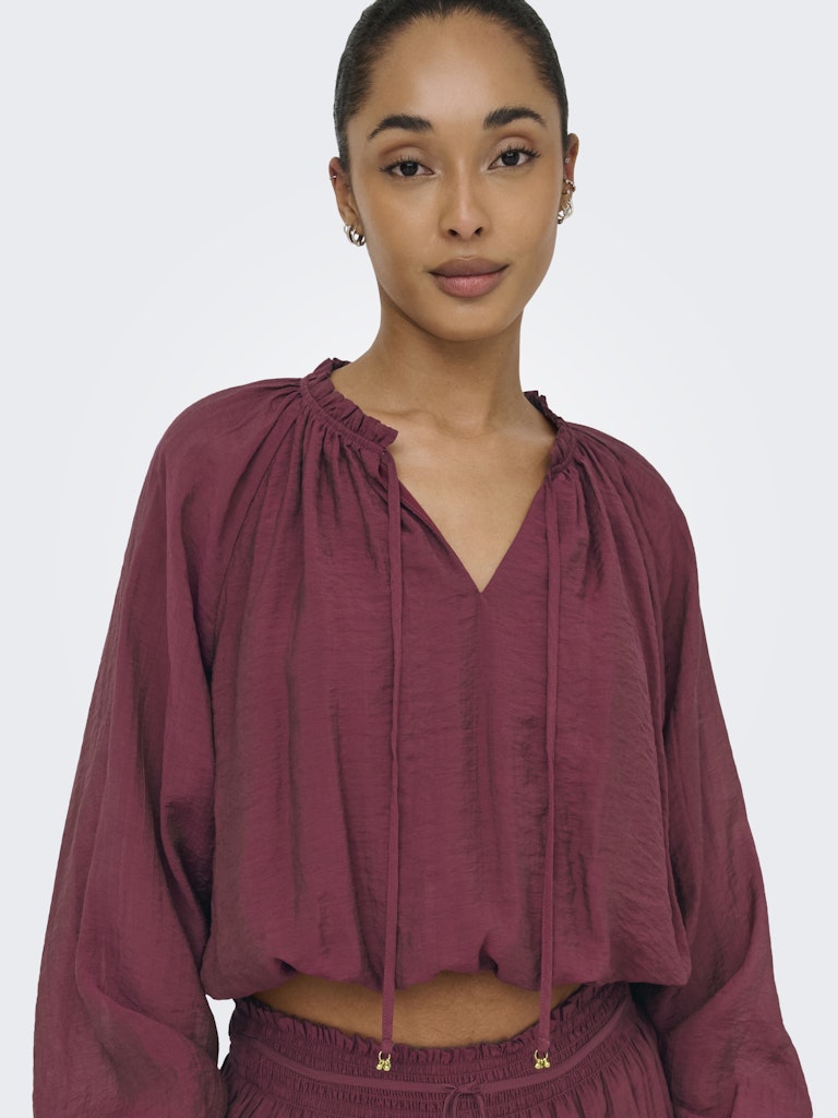 Jdypaige L/s Top Wvn - Steenrood