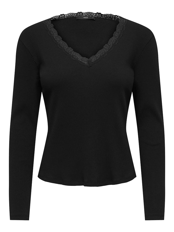 Onlsara Sharai L/s V-neck Top Jrs - Zwart