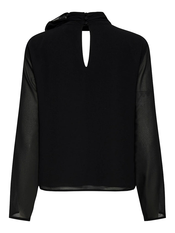 Jdynomi L/s High Neck Rose Top Wvn - Zwart