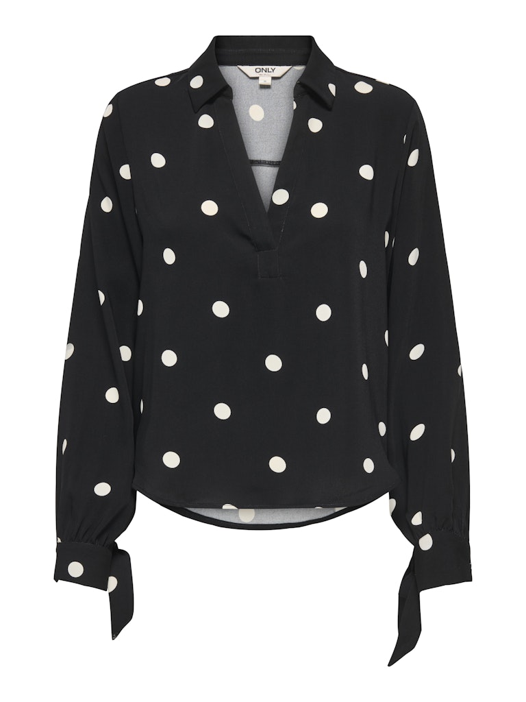 Onlbelem L/s Bow Top Wvn Sud - Zwart Dessin