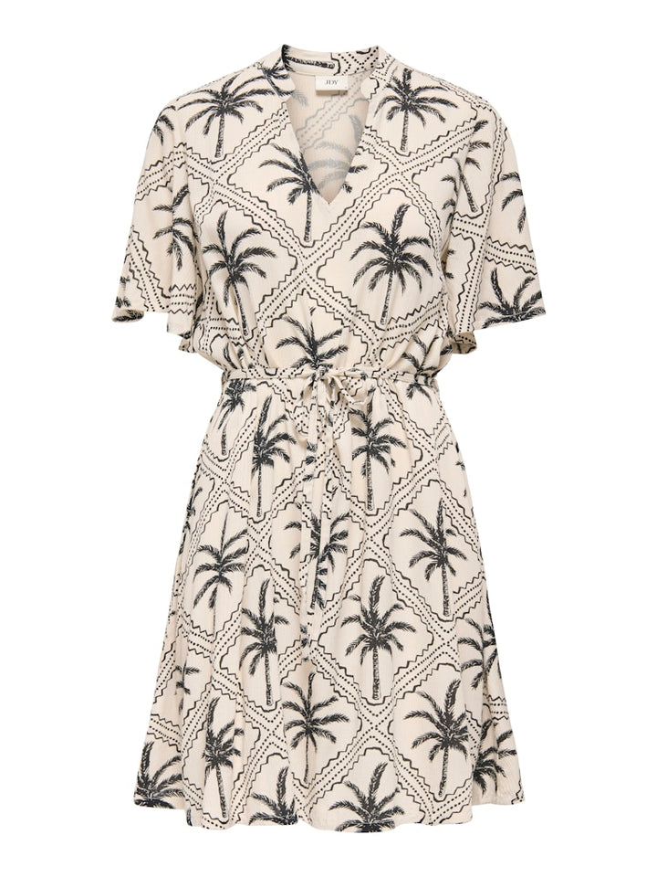 Jdygaby Life S/s Belt Dress Wvn - Zand Dessin