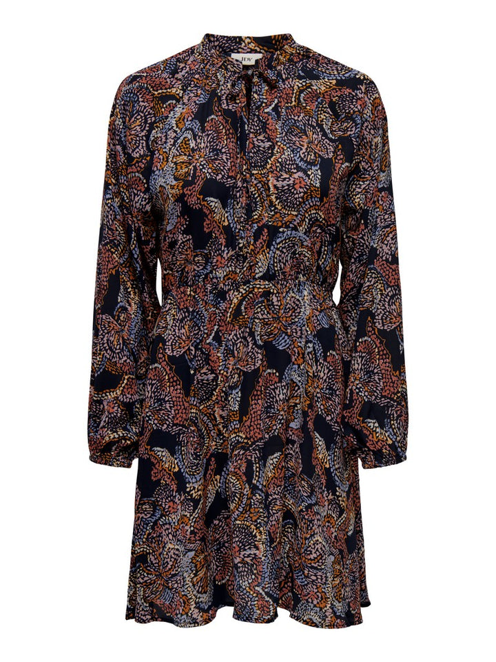 Jdycana L/s Short Dress Wvn - Blauw Dessin