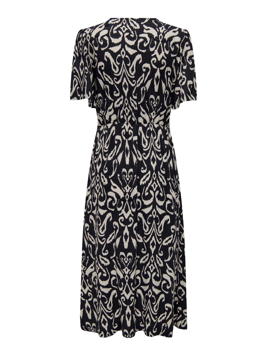 Onlhalia S/s Midi Dress Wvn Noos - Blauw Dessin