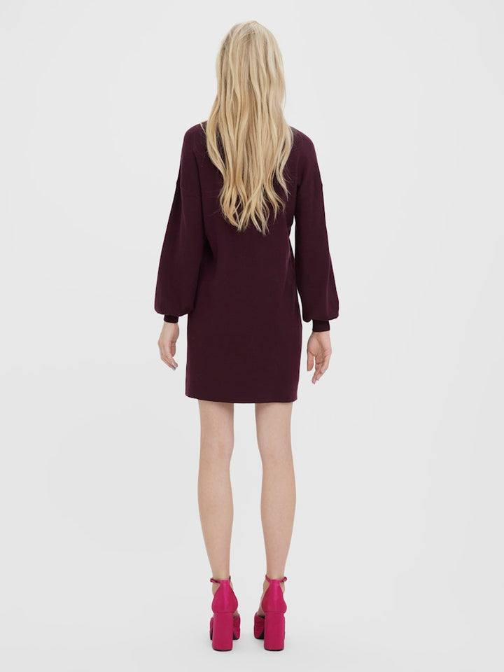 Vmnancy Ls Funnelneck Dress Noos - Bordeaux
