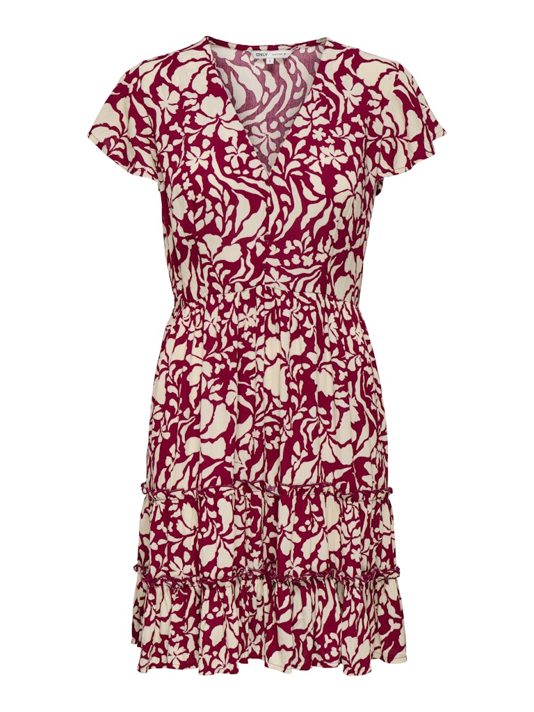 Onlclaudette Life Ss Mini Dress Wvn Noos - Rood Dessin