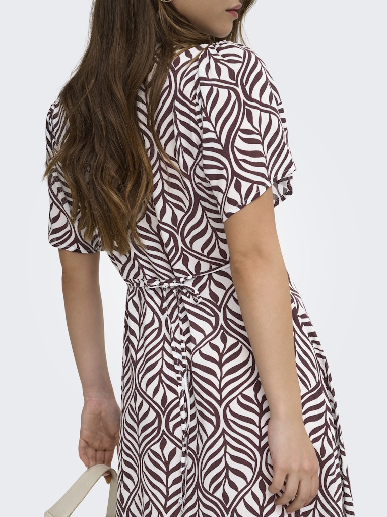 Onlevida S/s Short Dress Wvn Noos - Bruin Dessin