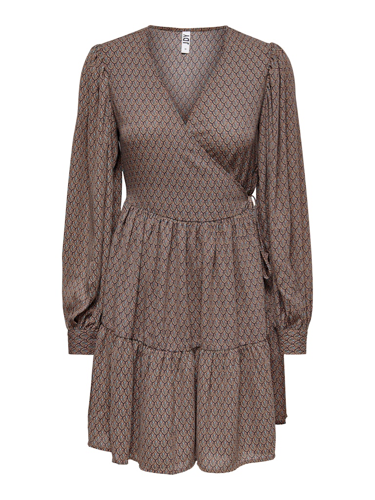 Jdygaucho Life L/s Wrap Dress Wvn - Bruin Dessin