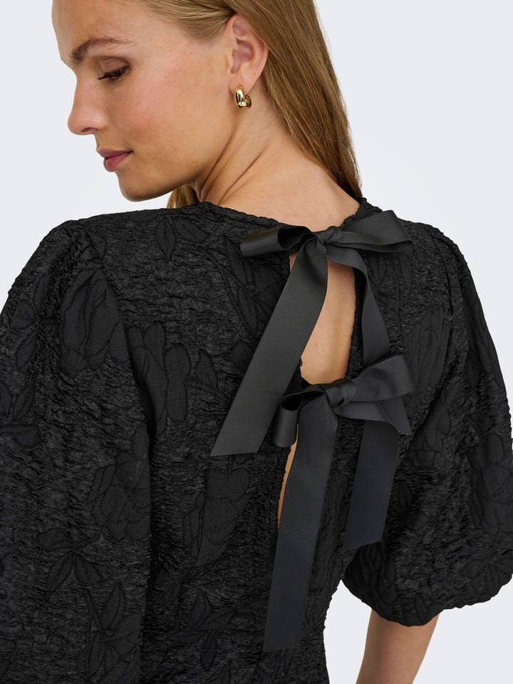 Jdydora S/s  Bow Dress Wvn - Zwart