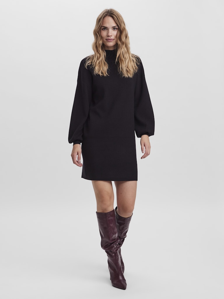 Vmnancy Ls Funnelneck Dress Noos - Zwart
