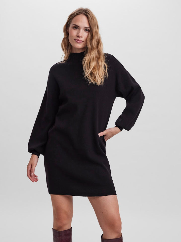 Vmnancy Ls Funnelneck Dress Noos - Zwart