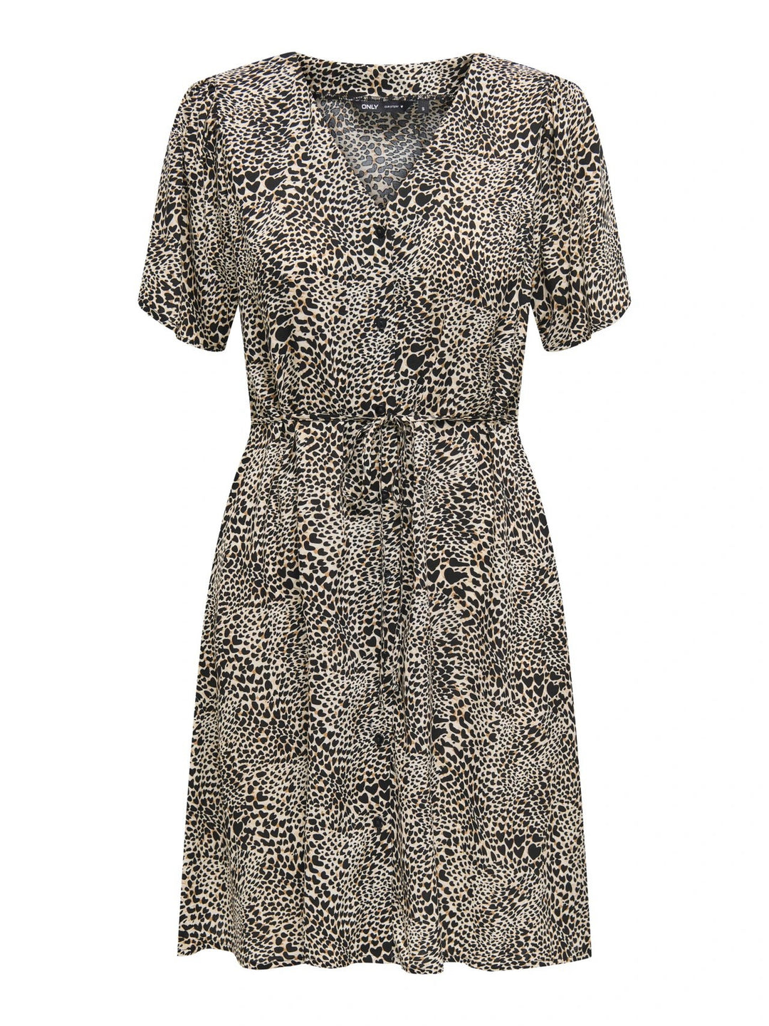 Onlevida S/s Short Dress Wvn Noos - Zwart Dessin