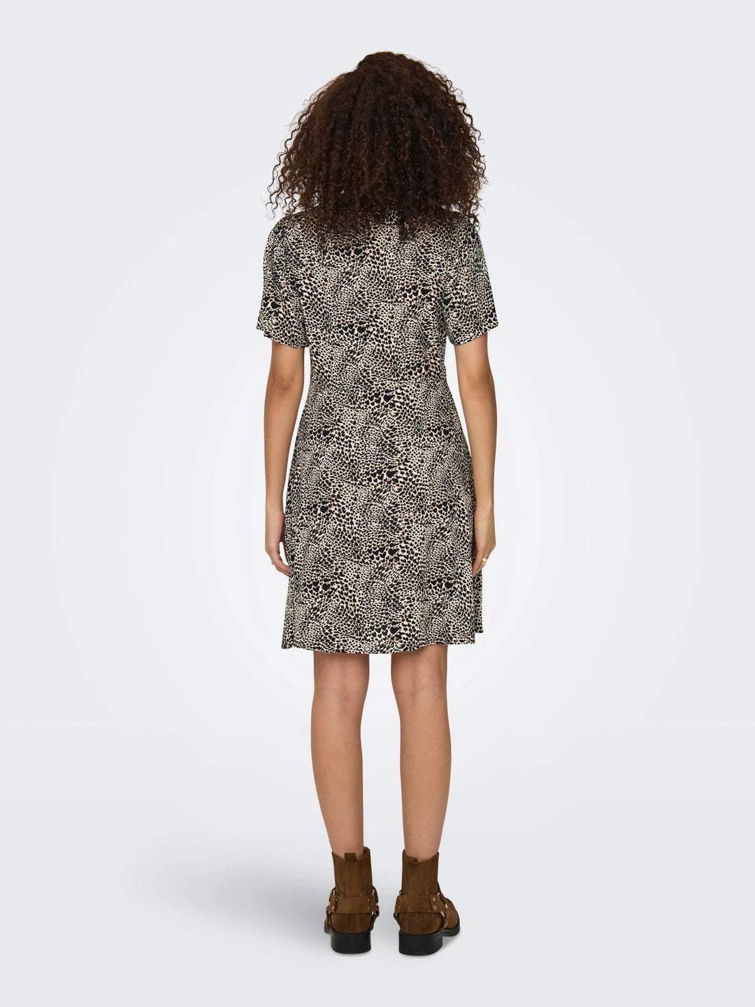 Onlevida S/s Short Dress Wvn Noos - Zwart Dessin